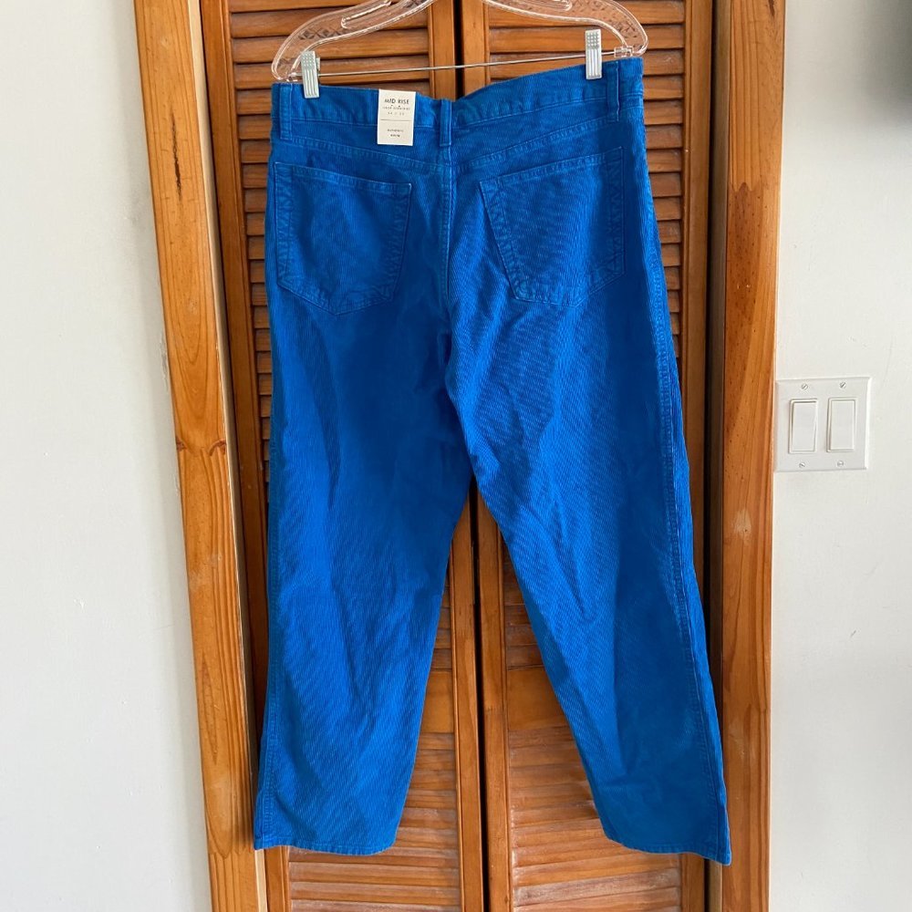NEW Lucky Brand Blue Corduroy Straight Crop Jeans - Picture 7 of 9